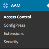 Advanced Access Manager : Menu